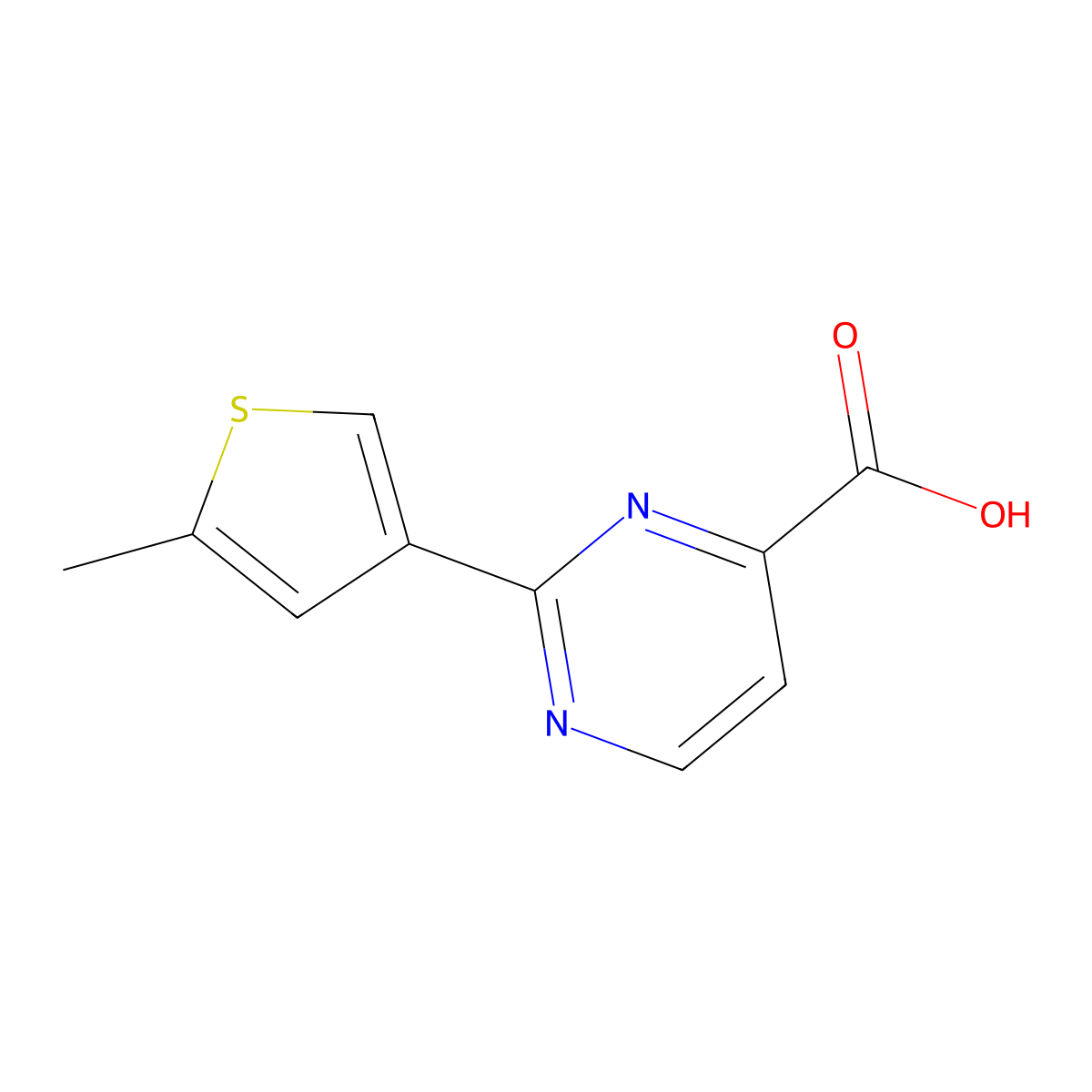 2-(5-Methylthiophen-3-yl)pyrimidine-4-carboxylic acid molecular structure, CAS 1851206-93-3