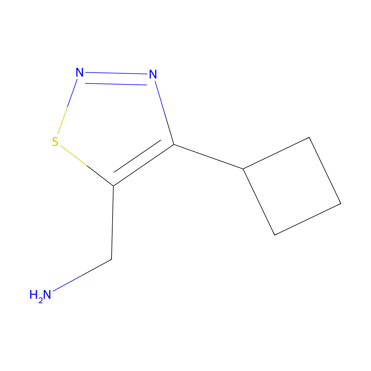 1-(4-Cyclobutyl-1,2,3-thiadiazol-5-yl)methanamine molecular structure, CAS 1851214-02-2