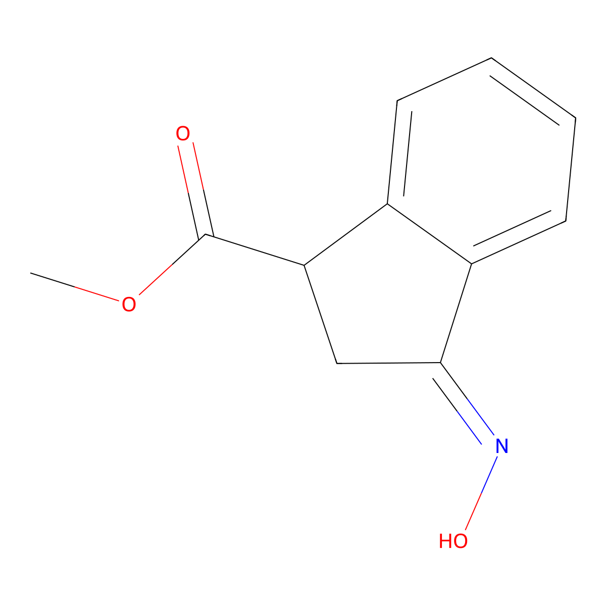Methyl 3-hydroxyiminoindan-1-carboxylate molecular structure, CAS 185122-64-9