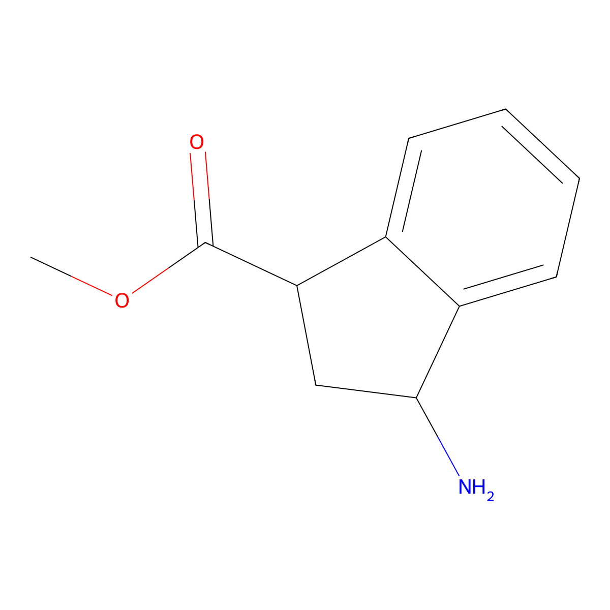 methyl 3-amino-2,3-dihydro-1H-indene-1-carboxylate molecular structure, CAS 185122-65-0