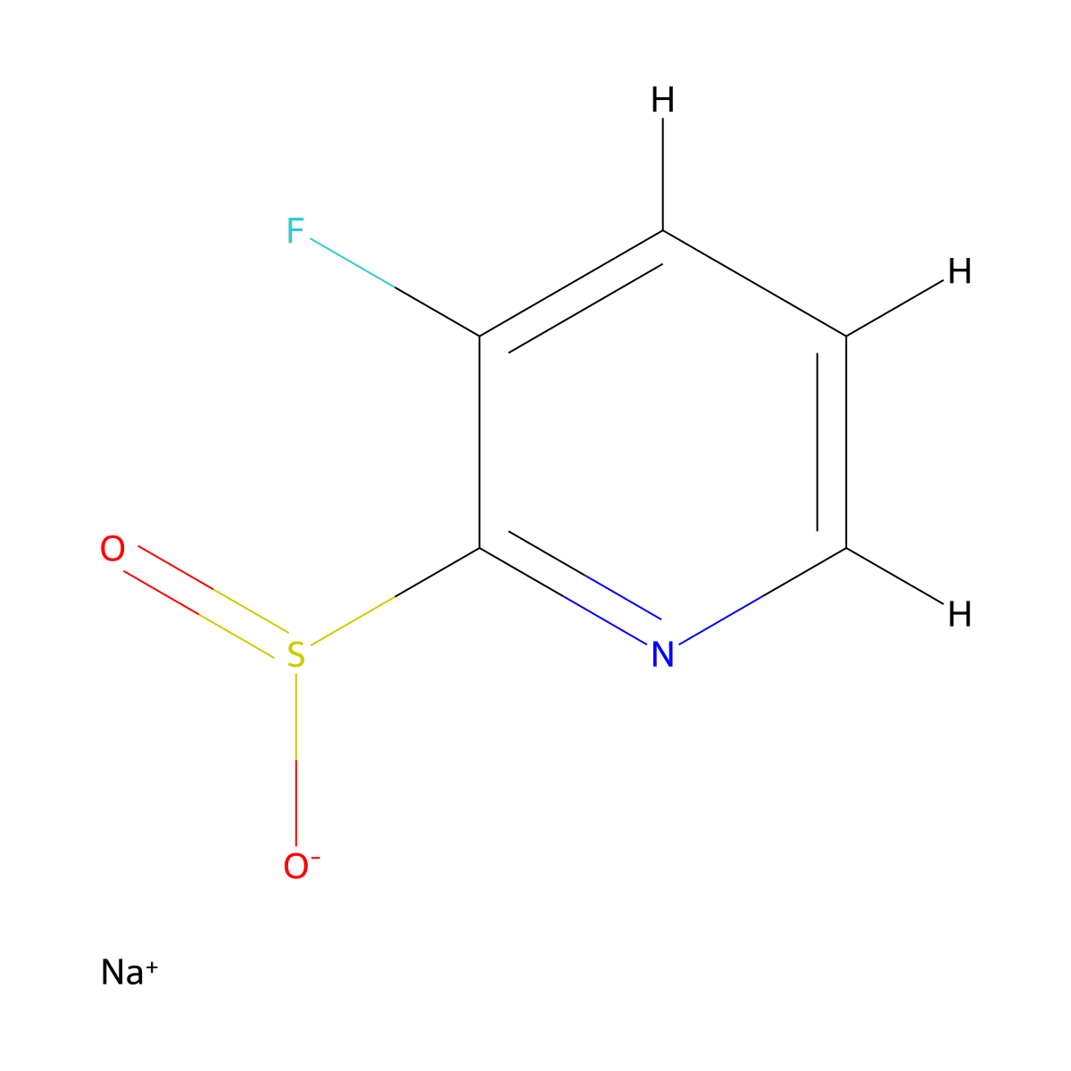 Sodium 3-fluoropyridine-2-sulfinate molecular structure, CAS 1851224-97-9