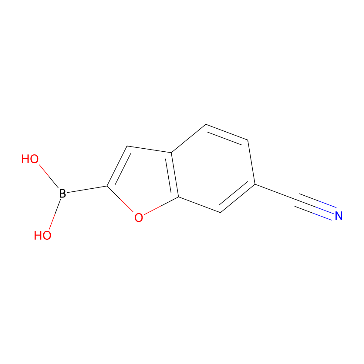 (6-Cyanobenzofuran-2-YL)boronic acid molecular structure, CAS 1851286-71-9