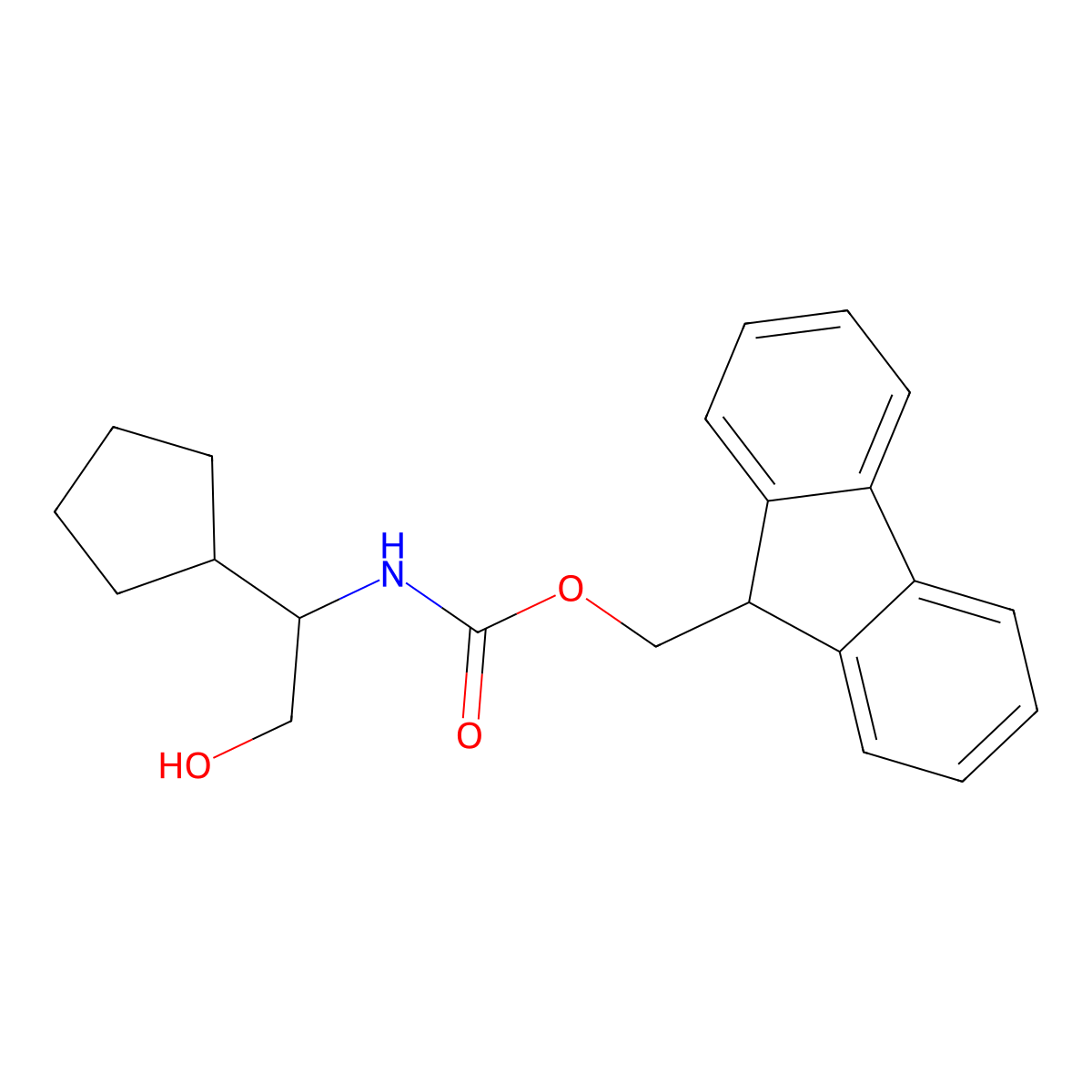 (9H-fluoren-9-yl)methyl N-(1-cyclopentyl-2-hydroxyethyl)carbamate molecular structure, CAS 1851297-19-2