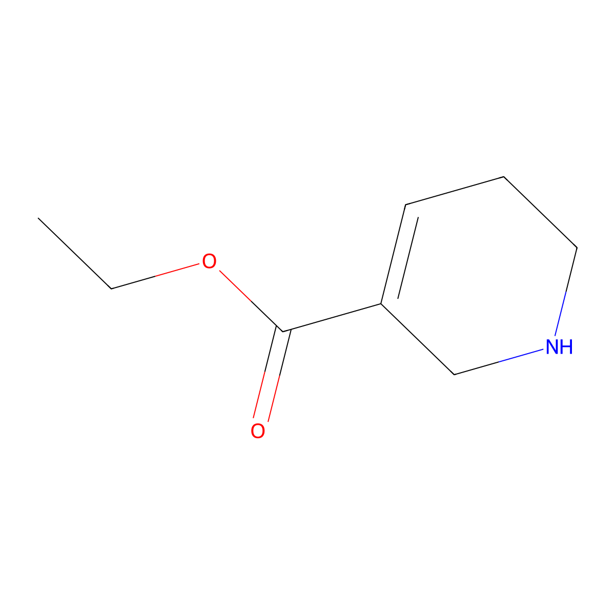 Ethyl 1,2,5,6-tetrahydropyridine-3-carboxylate molecular structure, CAS 18513-76-3