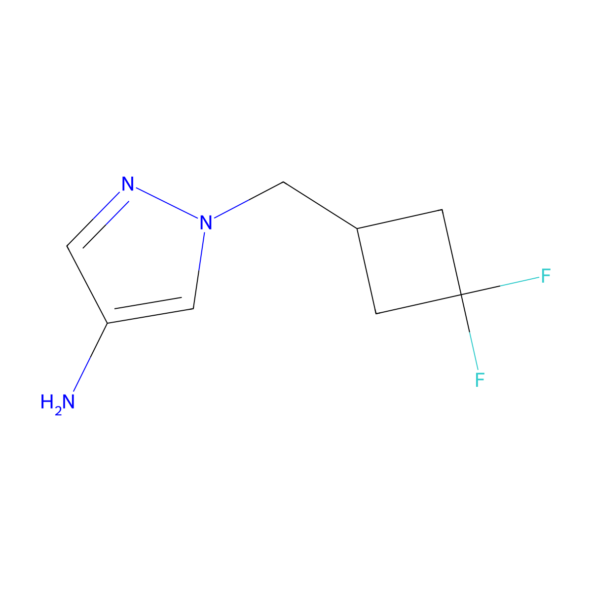 1-[(3,3-difluorocyclobutyl)methyl]-1H-pyrazol-4-amine molecular structure, CAS 1851327-57-5