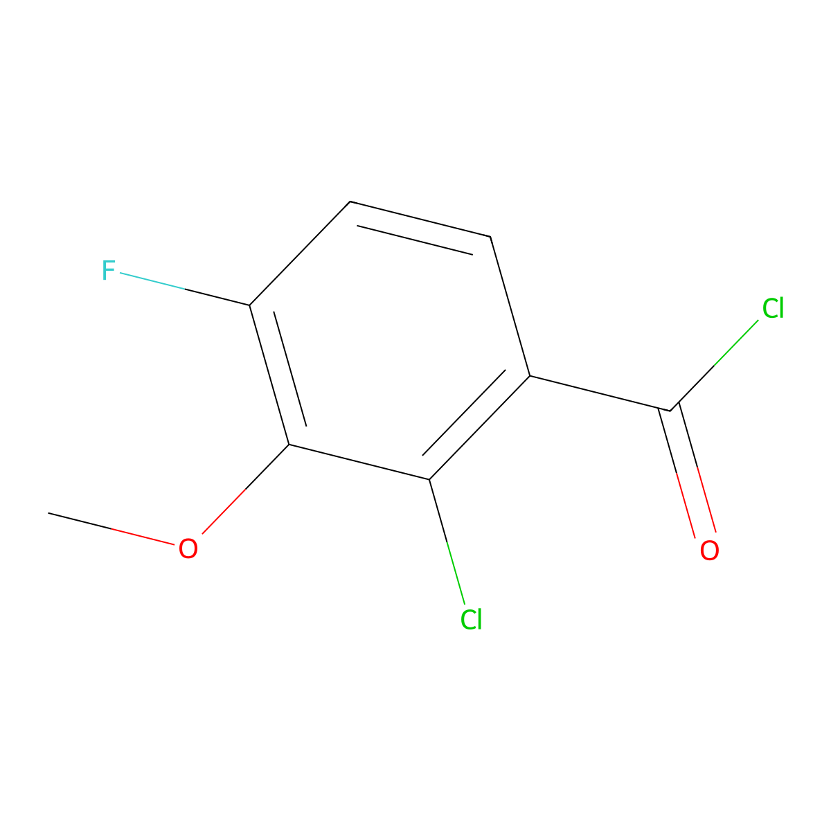 2-Chloro-4-fluoro-3-methoxybenzoyl chloride molecular structure, CAS 1851335-55-1