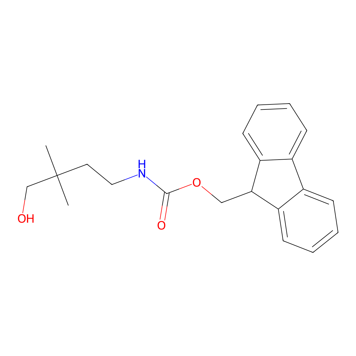 (9H-fluoren-9-yl)methyl N-(4-hydroxy-3,3-dimethylbutyl)carbamate molecular structure, CAS 1851354-20-5
