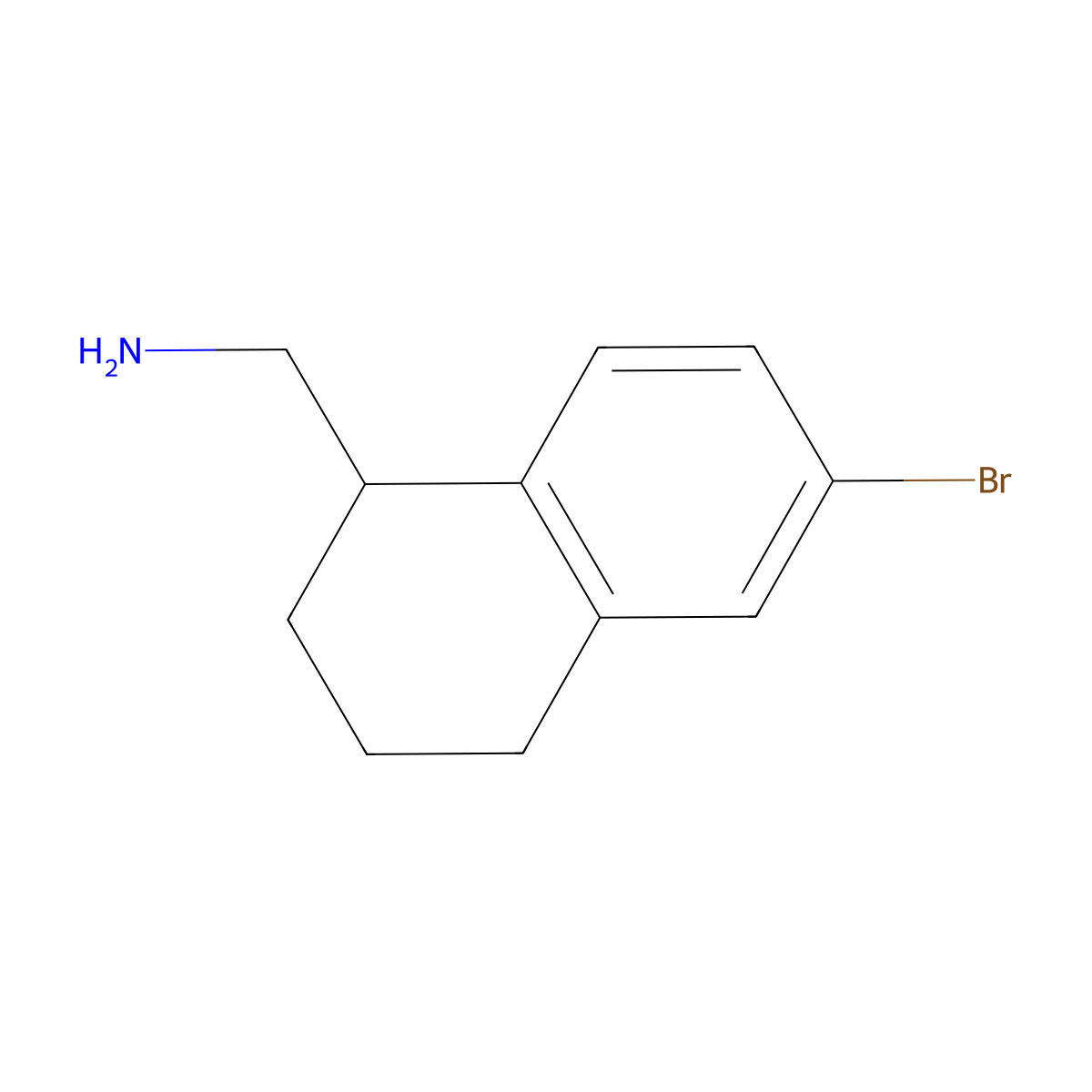 (R)-(6-Bromo-1,2,3,4-tetrahydronaphthalen-1-yl)methanamine molecular structure, CAS 1851373-59-5