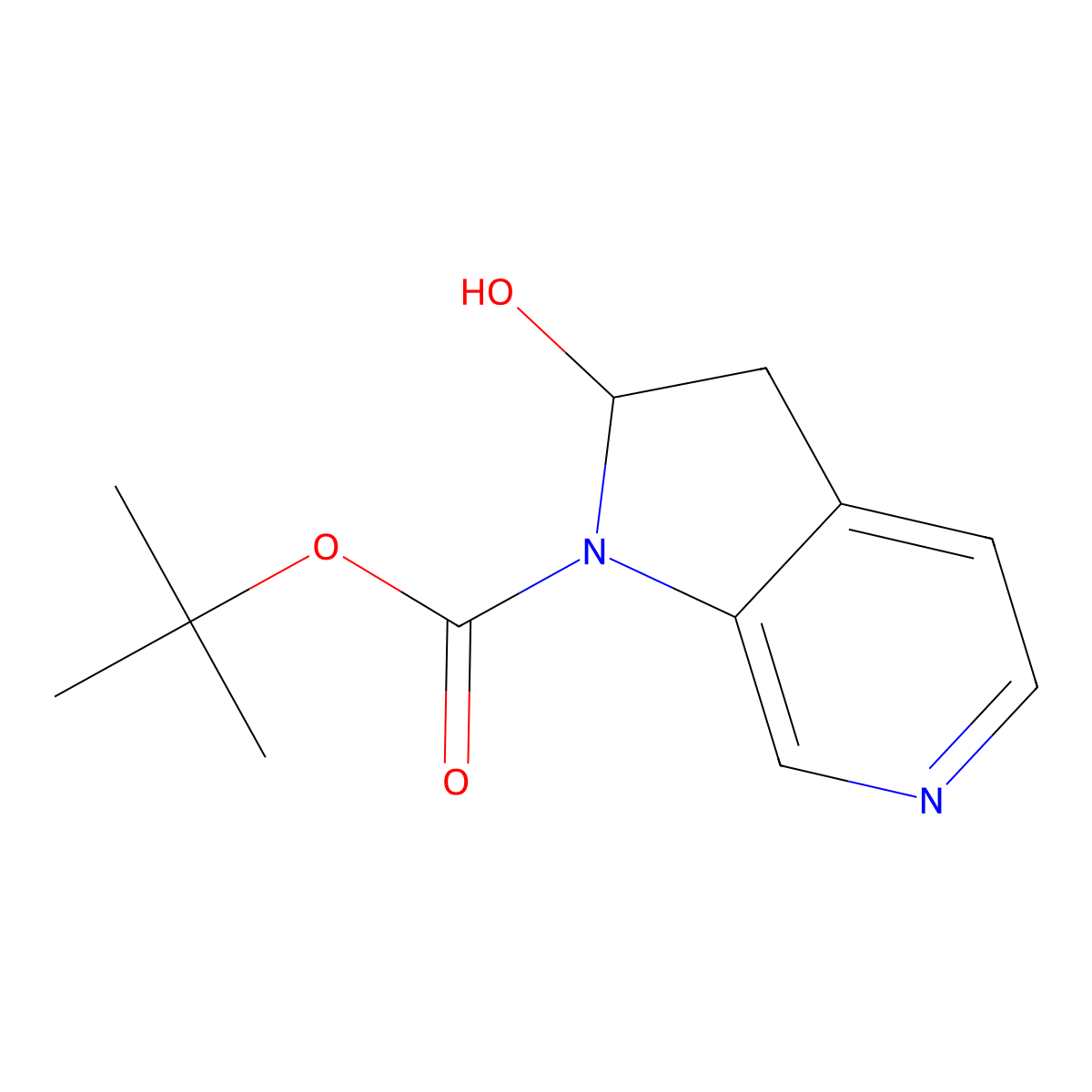 Tert-butyl 2-hydroxy-2,3-dihydro-1h-pyrrolo[2,3-c]pyridine-1-carboxylate molecular structure, CAS 185139-01-9
