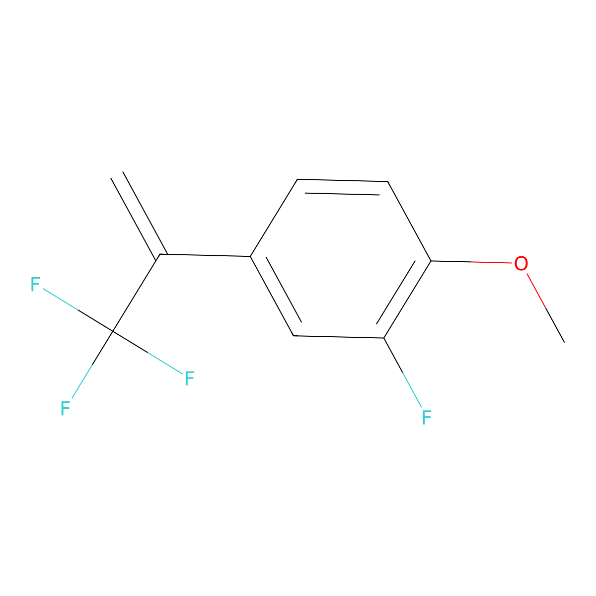 2-Fluoro-1-methoxy-4-[1-(trifluoromethyl)ethenyl]benzene molecular structure, CAS 185140-53-8