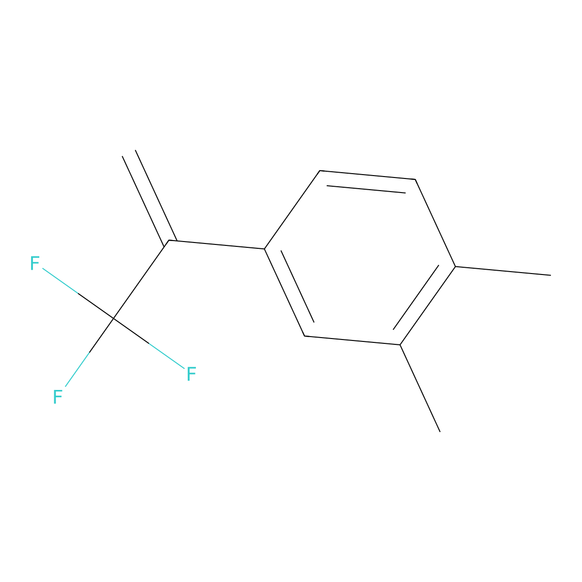 1,2-Dimethyl-4-[1-(trifluoromethyl)ethenyl]benzene molecular structure, CAS 185140-56-1