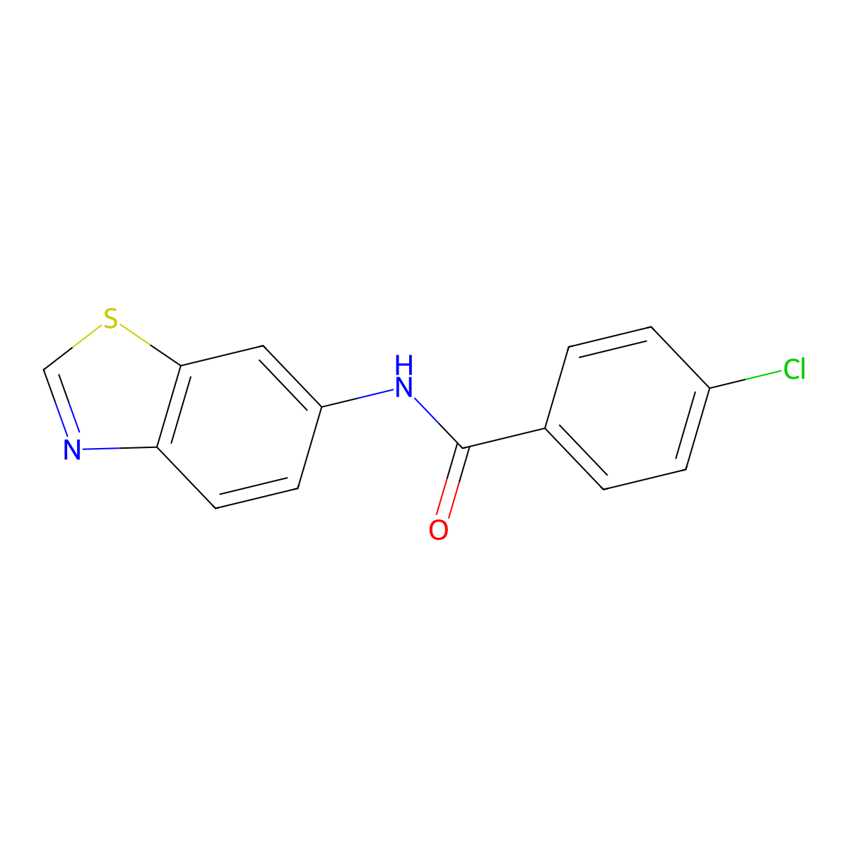 N-(1,3-Benzothiazol-6-yl)-4-chlorobenzamide molecular structure, CAS 185142-14-7