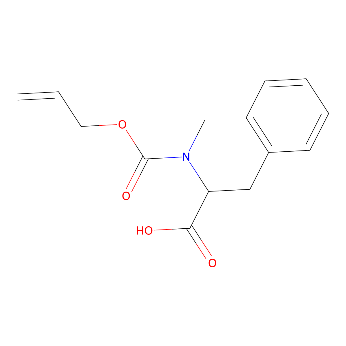 (2S)-2-{methyl[(prop-2-en-1-yloxy)carbonyl]amino}-3-phenylpropanoic acid molecular structure, CAS 185144-23-4