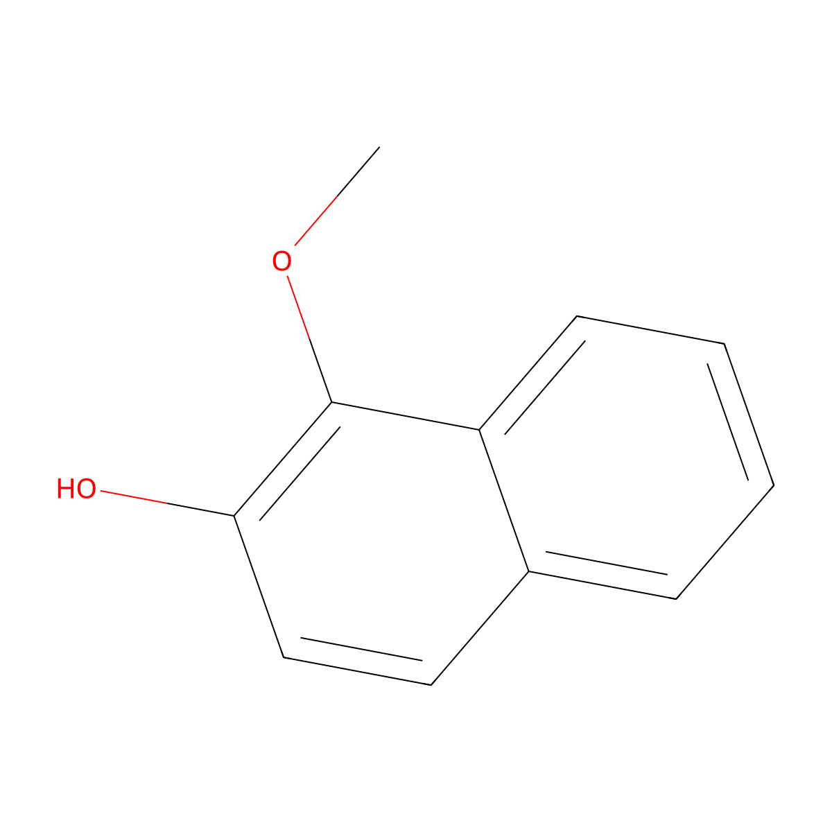 2-Hydroxy1-methoxynaphthalene molecular structure, CAS 18515-10-1