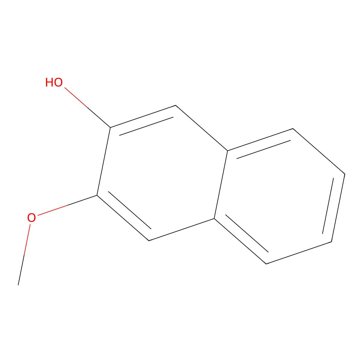 2-Naphthalenol, 3-methoxy- molecular structure, CAS 18515-11-2