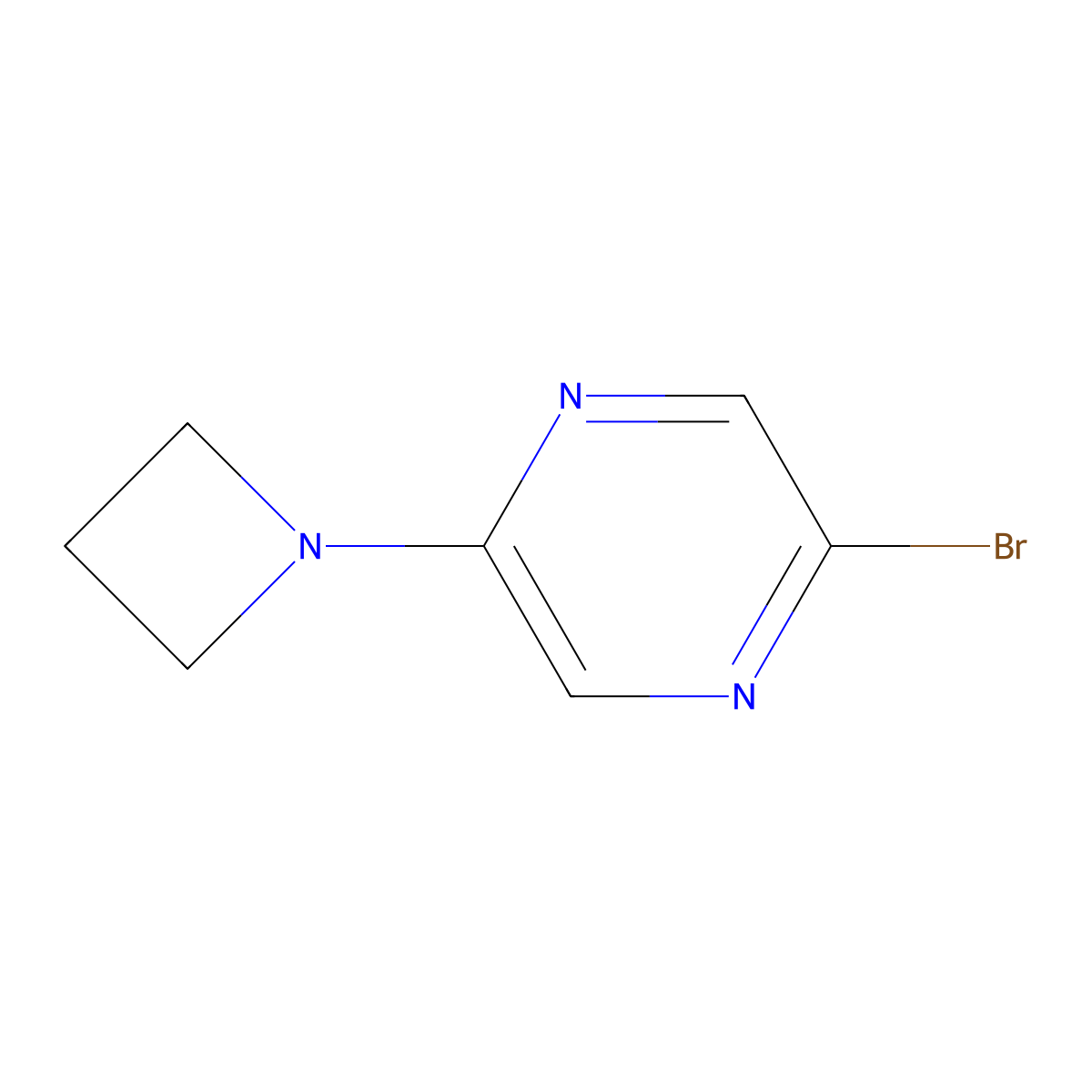 2-(Azetidin-1-yl)-5-bromopyrazine molecular structure, CAS 1851510-97-8