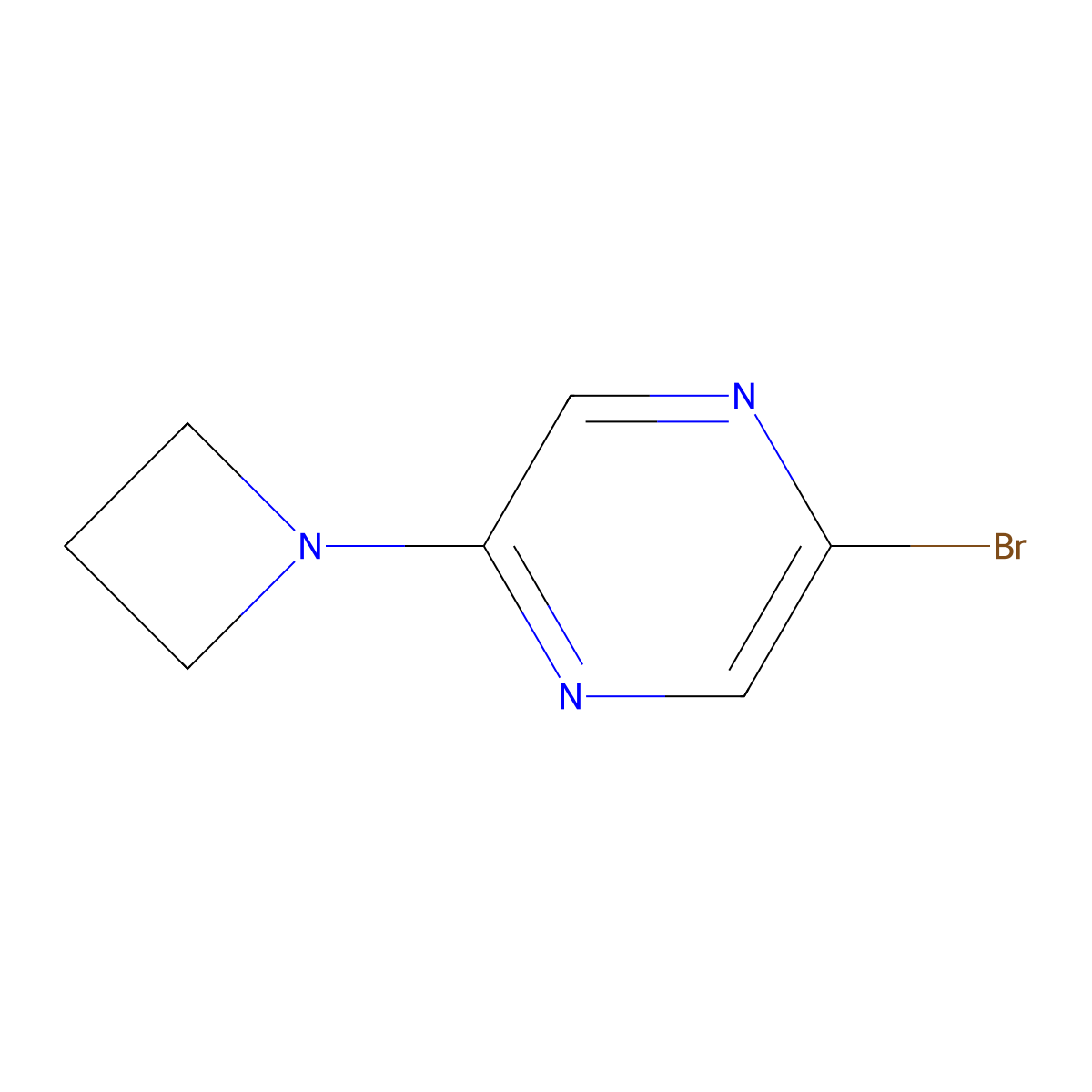 2-(Azetidin-1-yl)-5-bromopyrazine molecular structure, CAS 1851510-97-8
