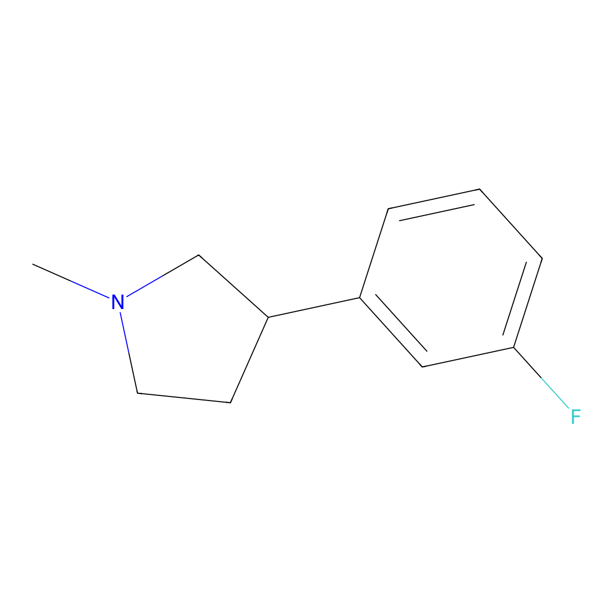 3-(3-Fluorophenyl)-1-methylpyrrolidine molecular structure, CAS 1851528-56-7