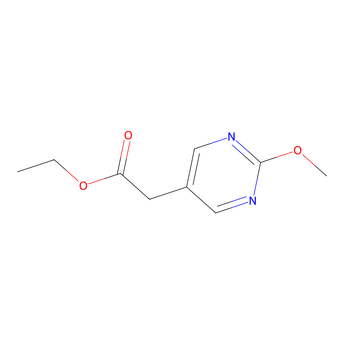 Ethyl 2-(2-methoxypyrimidin-5-yl)acetate molecular structure, CAS 1851557-55-5