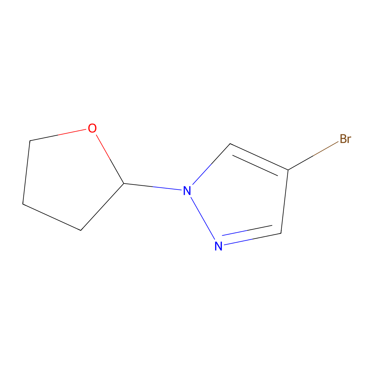 4-Bromo-1-(2-tetrahydrofuryl)-1H-pyrazole molecular structure, CAS 1851602-84-0