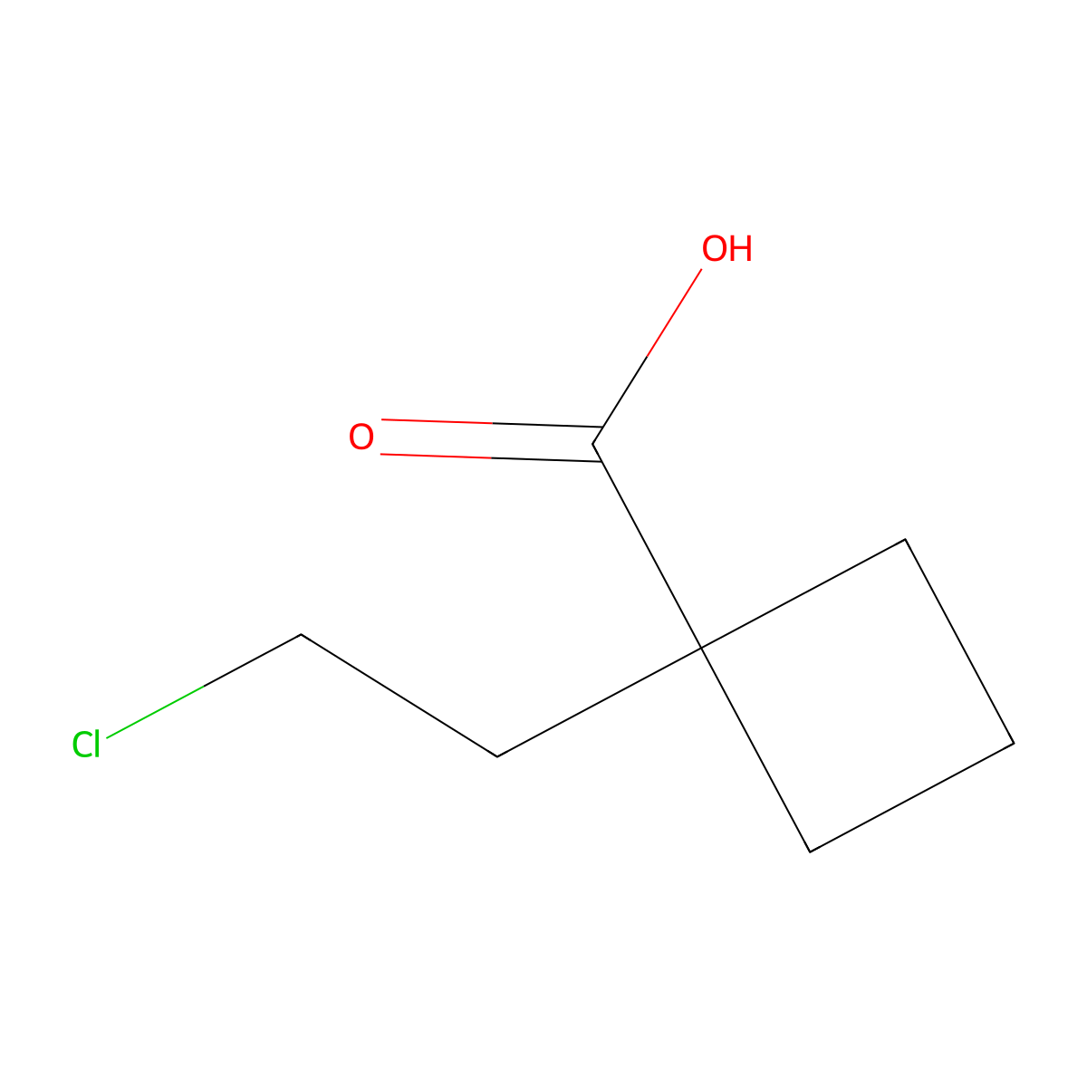 1-(2-Chloroethyl)cyclobutane-1-carboxylic acid molecular structure, CAS 1851605-02-1
