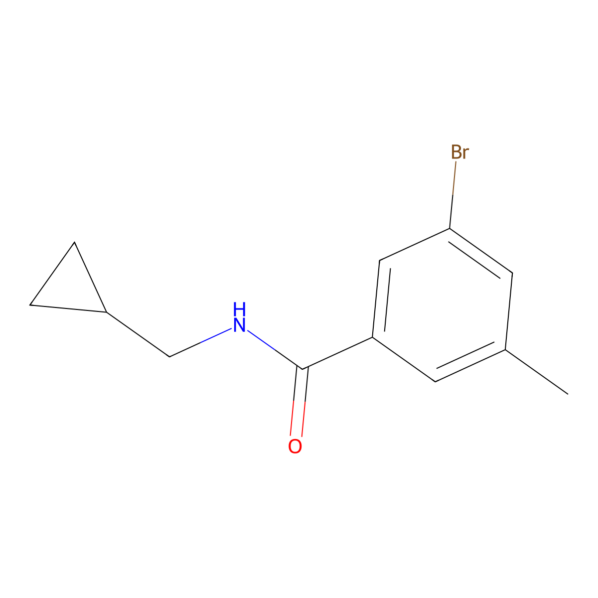 3-Bromo-N-(cyclopropylmethyl)-5-methylbenzamide molecular structure, CAS 1851618-59-1