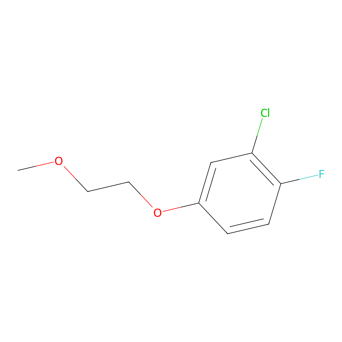 2-Chloro-1-fluoro-4-(2-methoxyethoxy)benzene molecular structure, CAS 1851640-09-9