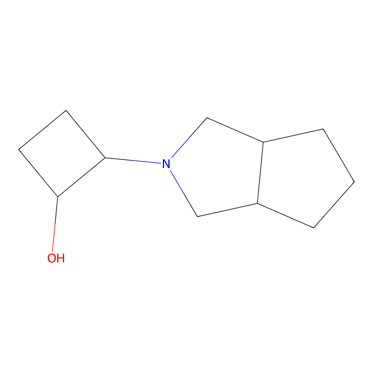 2-{Octahydrocyclopenta[c]pyrrol-2-yl}cyclobutan-1-ol molecular structure, CAS 1851645-37-8