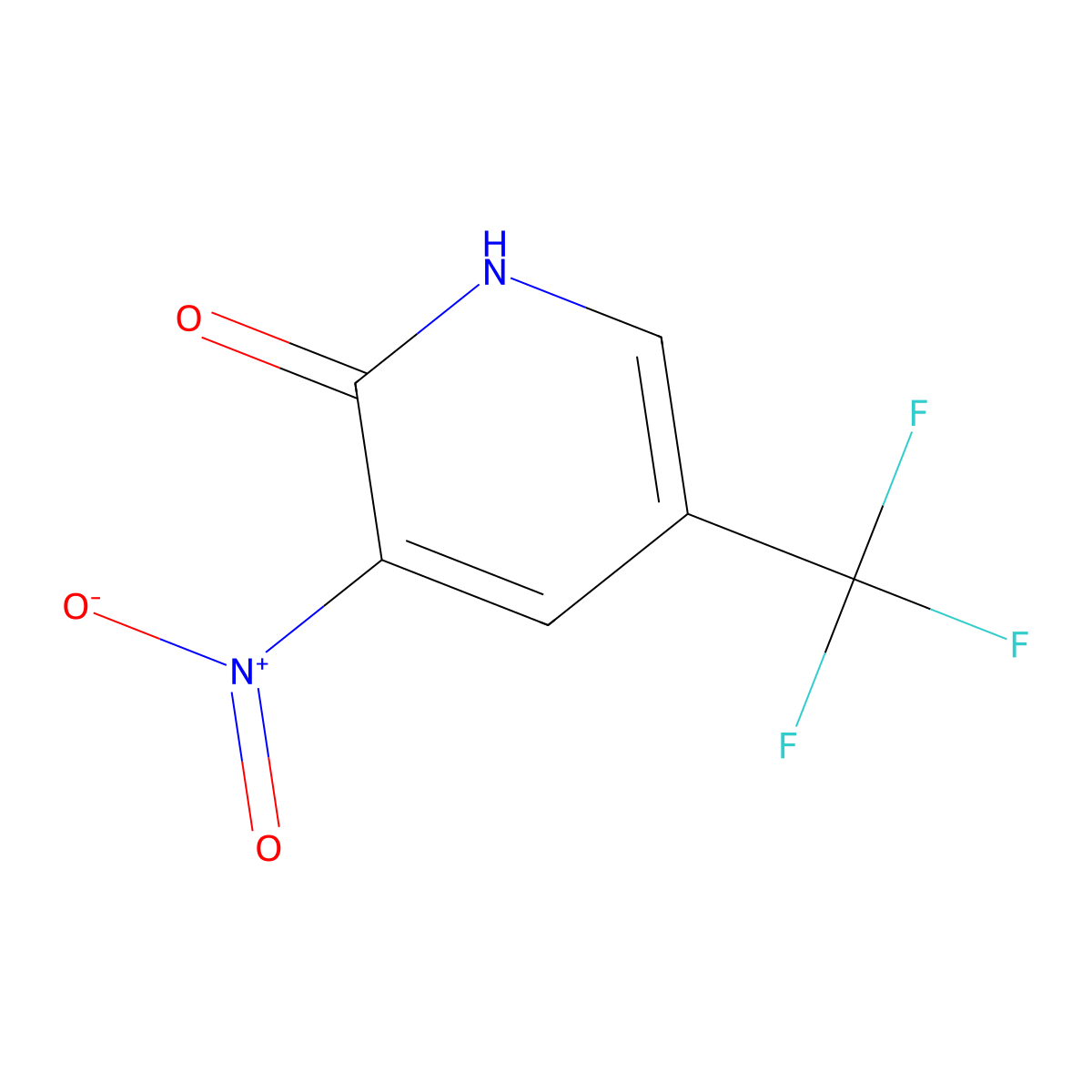 3-Nitro-5-(trifluoromethyl)pyridin-2-ol molecular structure, CAS 1851650-55-9