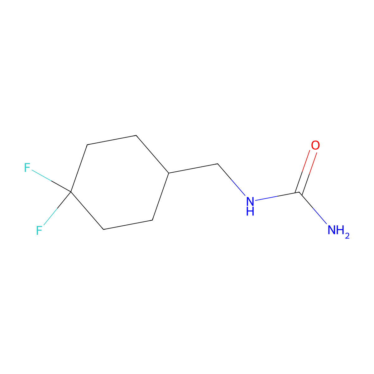 [(4,4-Difluorocyclohexyl)methyl]urea molecular structure, CAS 1851672-88-2