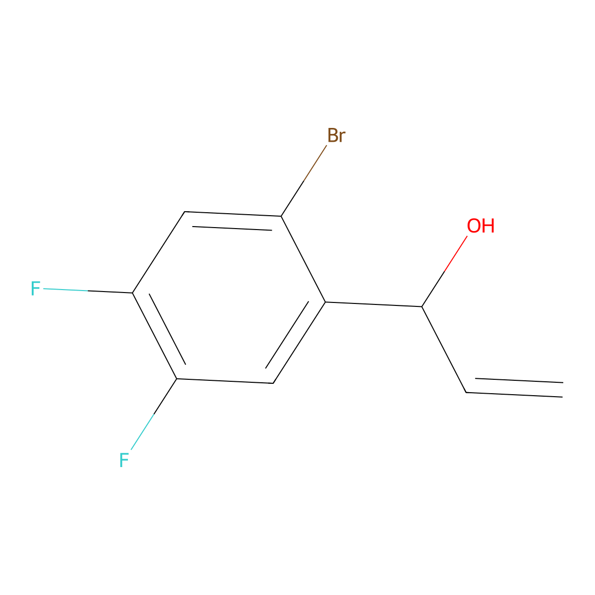 1-(2-Bromo-4,5-difluorophenyl)prop-2-en-1-ol molecular structure, CAS 1851683-05-0