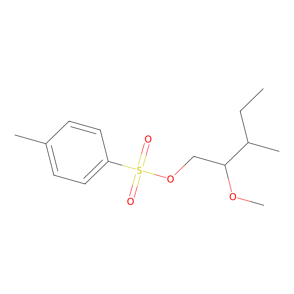 2-Methoxy-3-methylpentyl 4-methylbenzene-1-sulfonate molecular structure, CAS 1851694-28-4