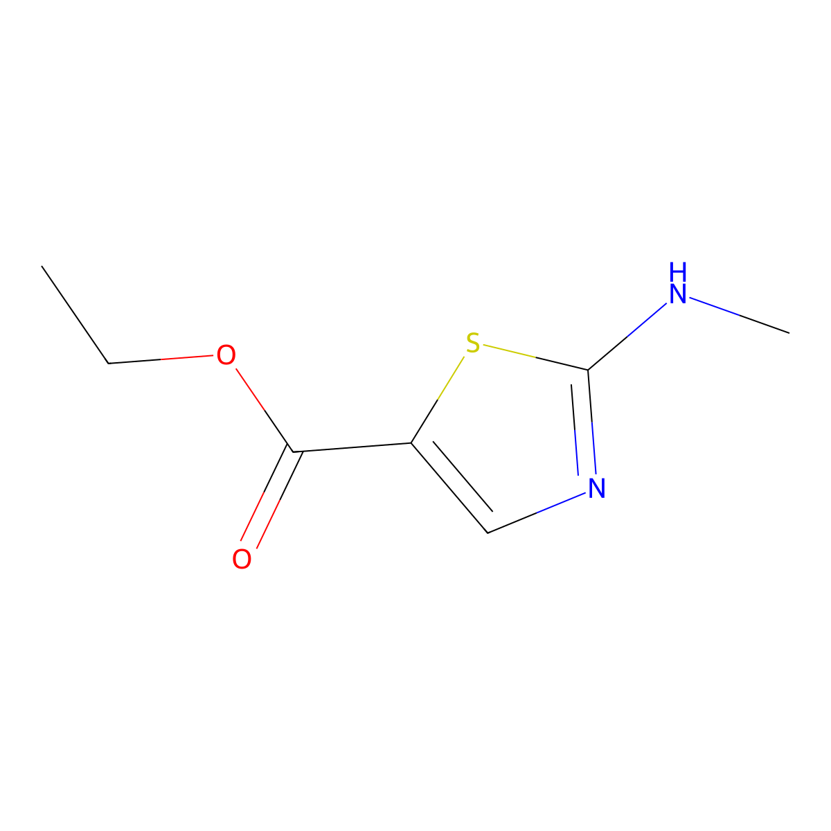 Ethyl 2-(methylamino)-1,3-thiazole-5-carboxylate molecular structure, CAS 1851698-54-8