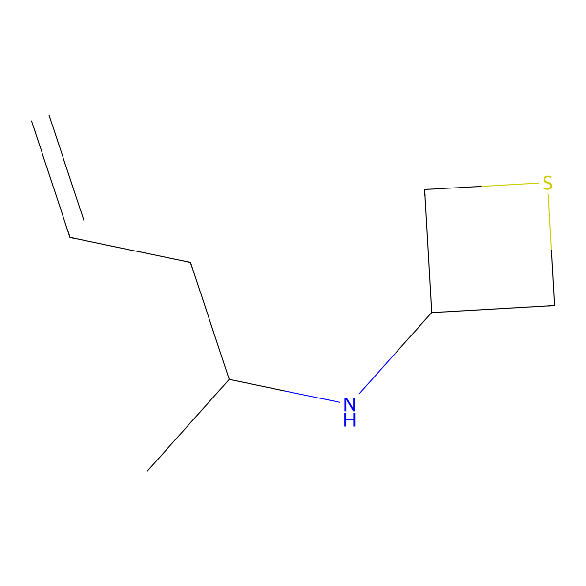 N-(Pent-4-en-2-yl)thietan-3-amine molecular structure, CAS 1851719-38-4