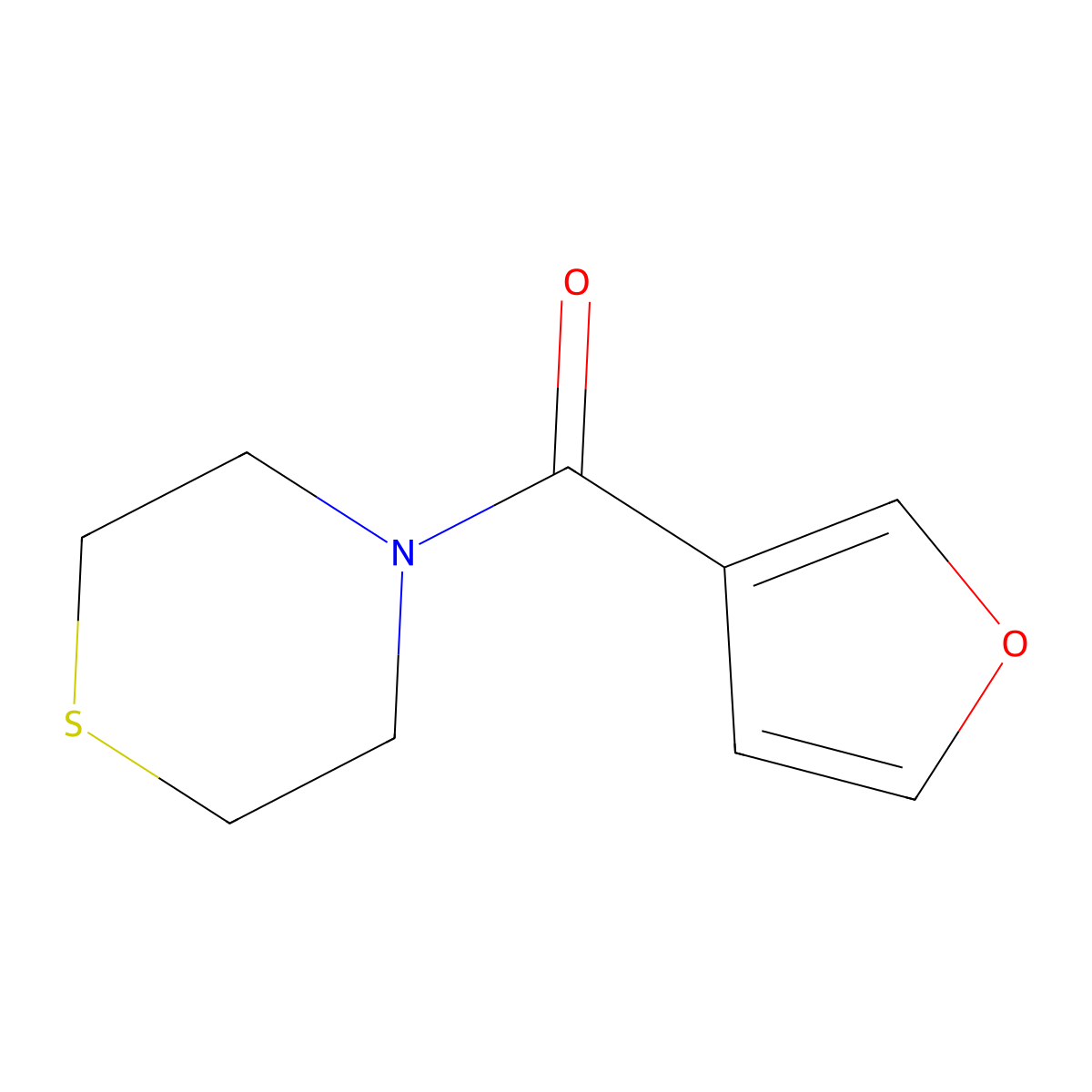 Furan-3-yl(thiomorpholino)methanone molecular structure, CAS 1851719-70-4