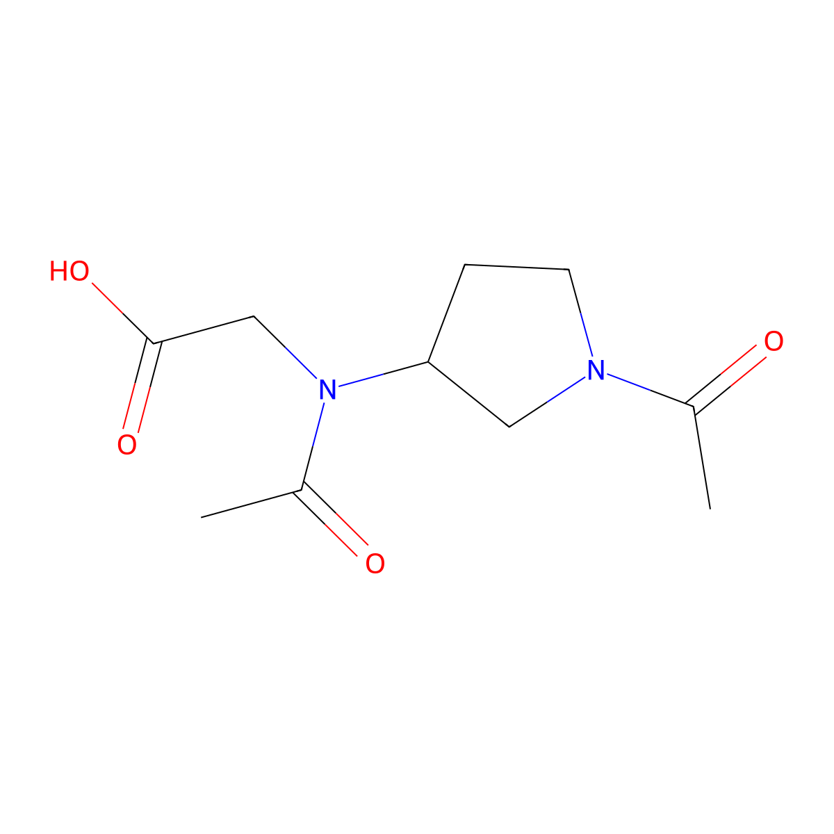 2-[N-(1-acetylpyrrolidin-3-yl)acetamido]acetic acid molecular structure, CAS 1851737-23-9