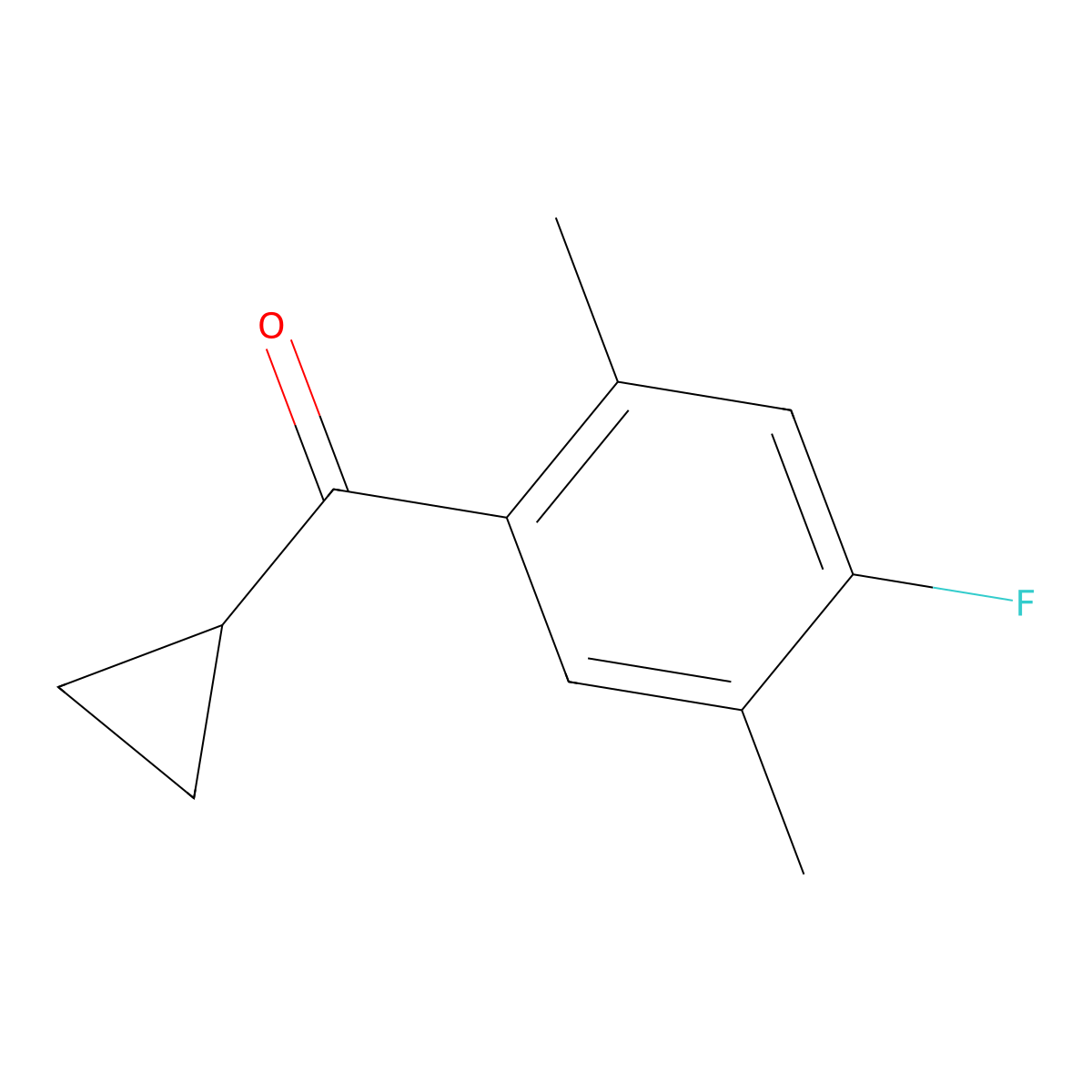 Cyclopropyl(4-fluoro-2,5-dimethylphenyl)methanone molecular structure, CAS 1851753-10-0