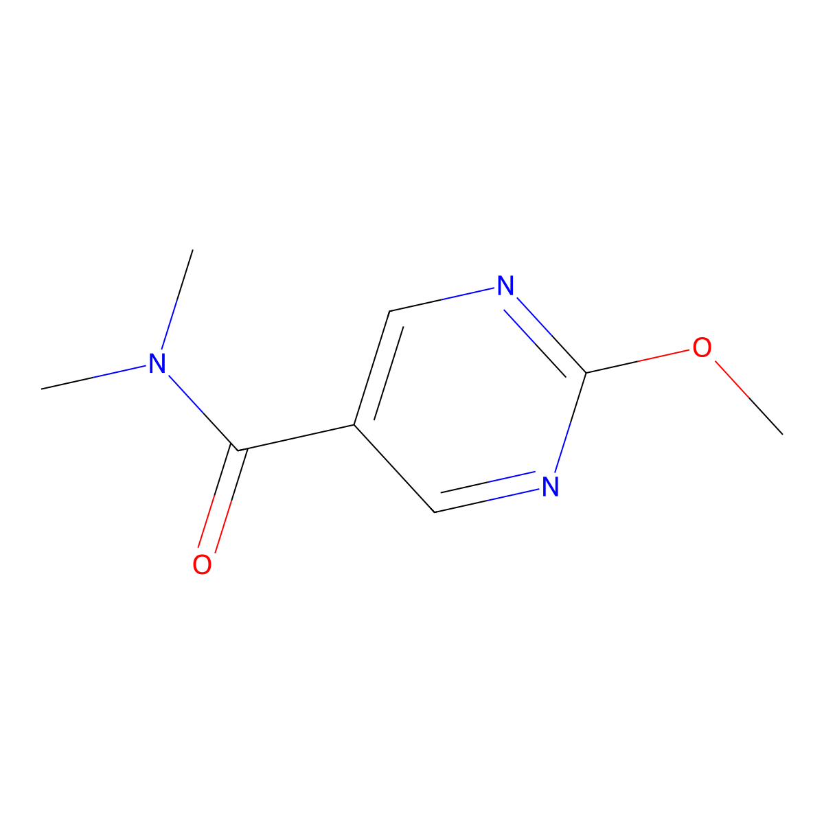 2-Methoxy-N,N-dimethyl-5-pyrimidinecarboxamide molecular structure, CAS 1851768-84-7