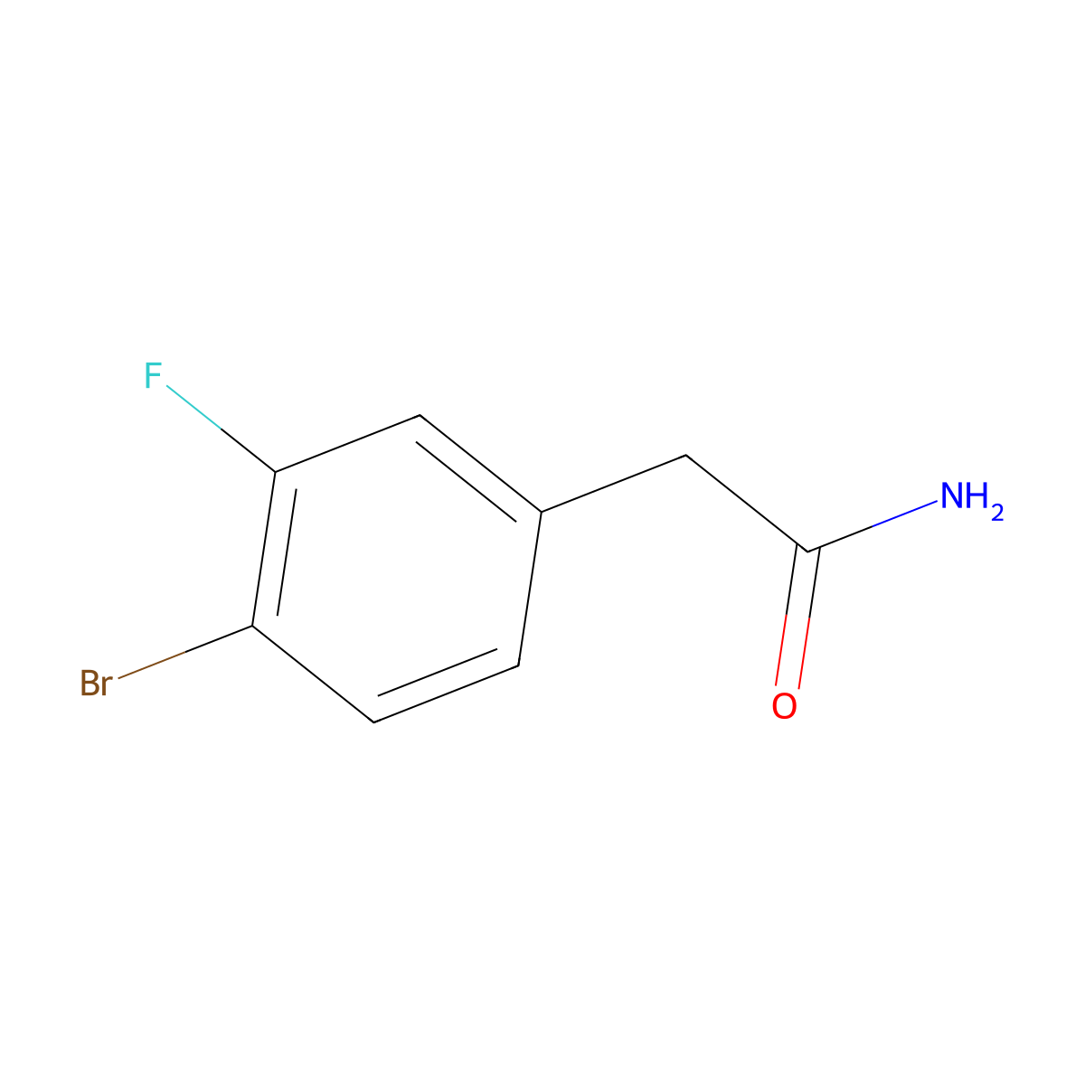 2-(4-Bromo-3-fluorophenyl)acetamide molecular structure, CAS 1851769-99-7