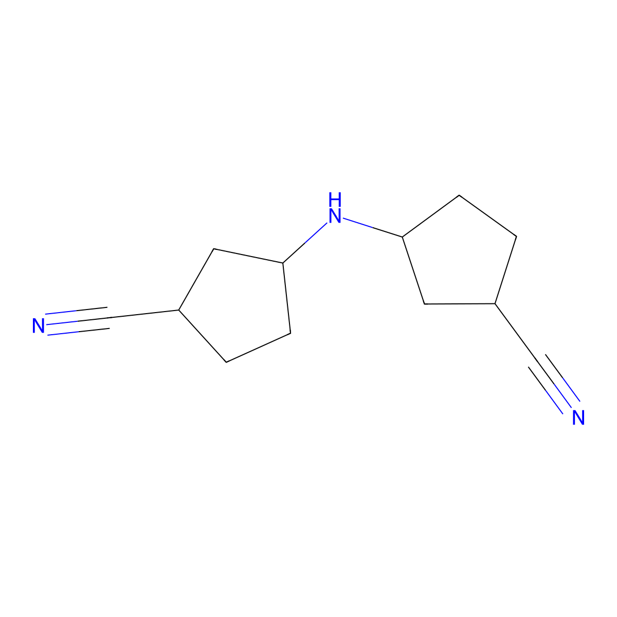 3,3'-Azanediylbis(cyclopentane-1-carbonitrile) molecular structure, CAS 1851818-67-1