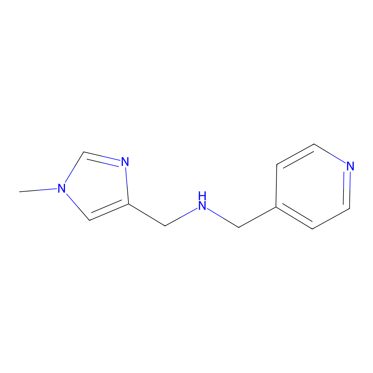 [(1-methyl-1H-imidazol-4-yl)methyl][(pyridin-4-yl)methyl]amine molecular structure, CAS 1851822-55-3
