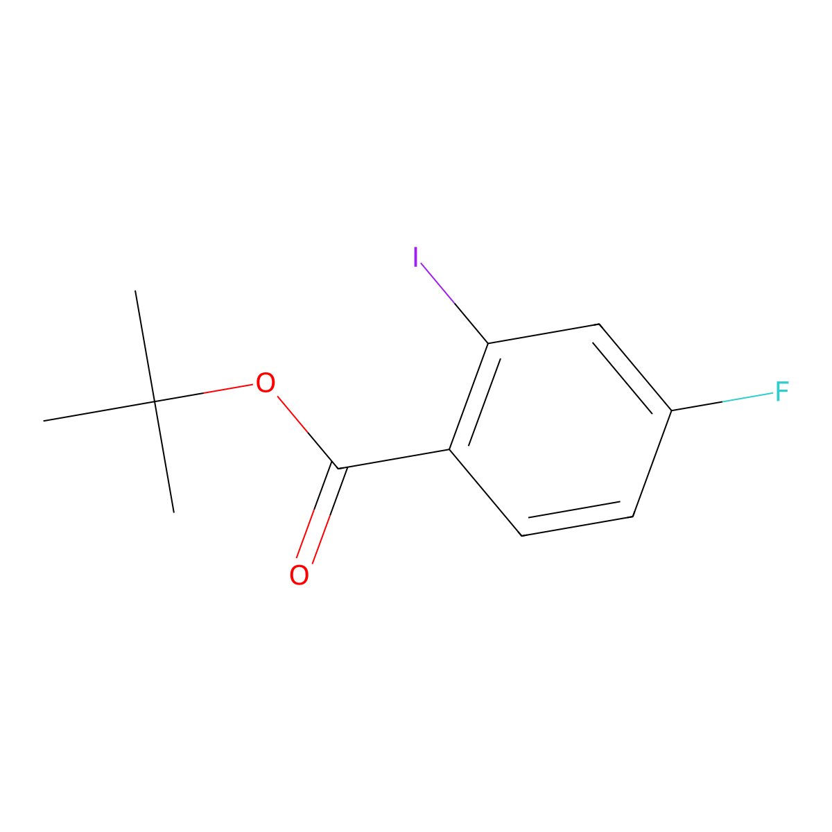 Tert-butyl 4-fluoro-2-iodobenzoate molecular structure, CAS 1851855-24-7