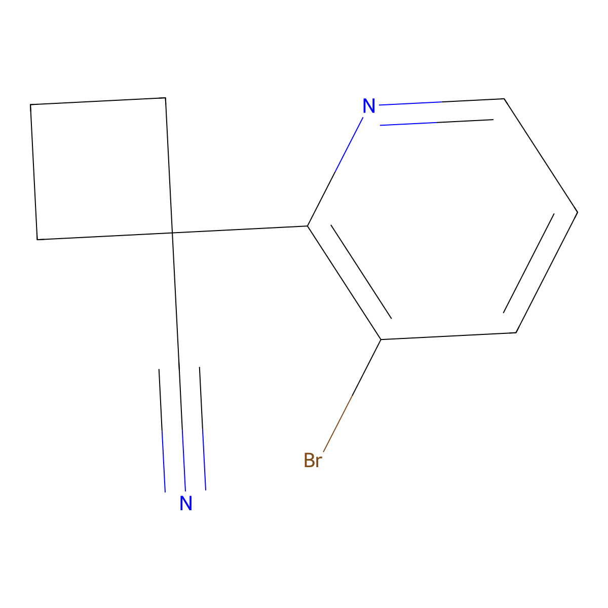 1-(3-Bromopyridin-2-yl)cyclobutane-1-carbonitrile molecular structure, CAS 1851868-11-5