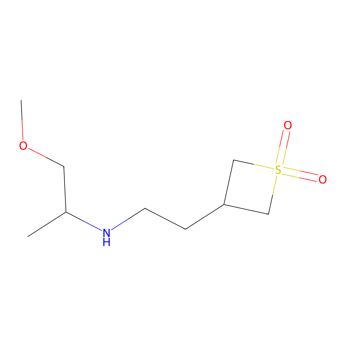 3-(2-((1-Methoxypropan-2-yl)amino)ethyl)thietane 1,1-dioxide molecular structure, CAS 1851898-62-8