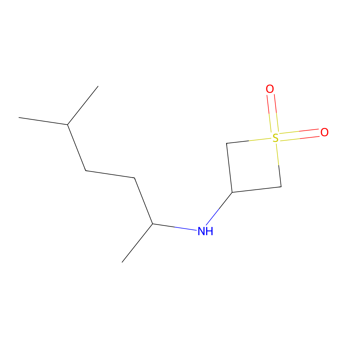 3-((5-Methylhexan-2-yl)amino)thietane 1,1-dioxide molecular structure, CAS 1851900-80-5