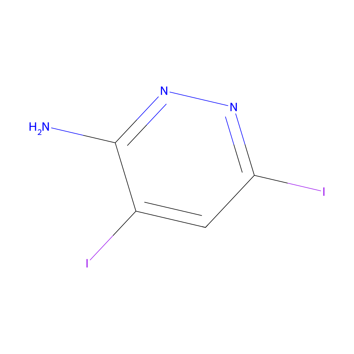 4,6-Diiodopyridazin-3-amine molecular structure, CAS 1851931-78-6