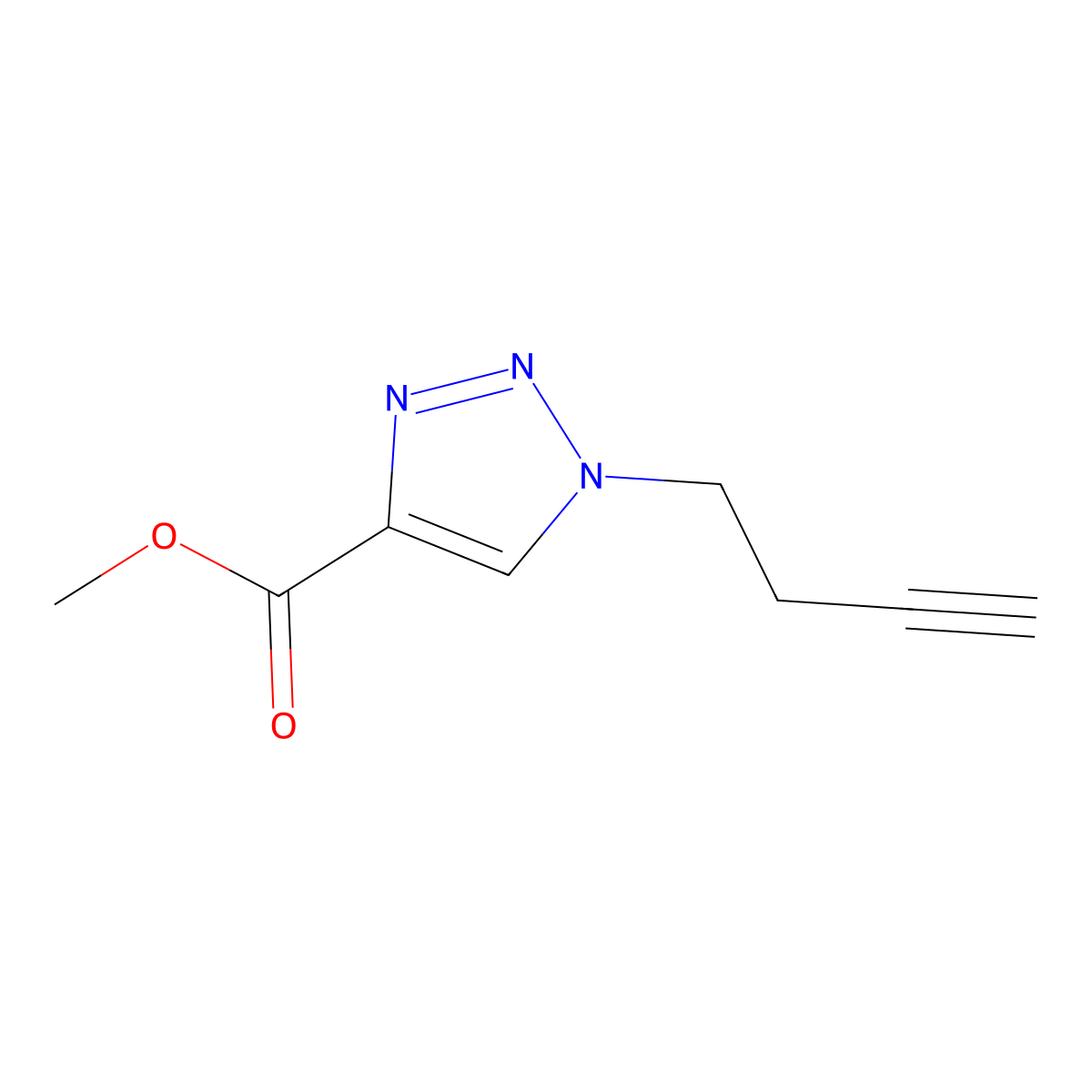 Methyl 1-(but-3-yn-1-yl)-1H-1,2,3-triazole-4-carboxylate molecular structure, CAS 1851931-98-0
