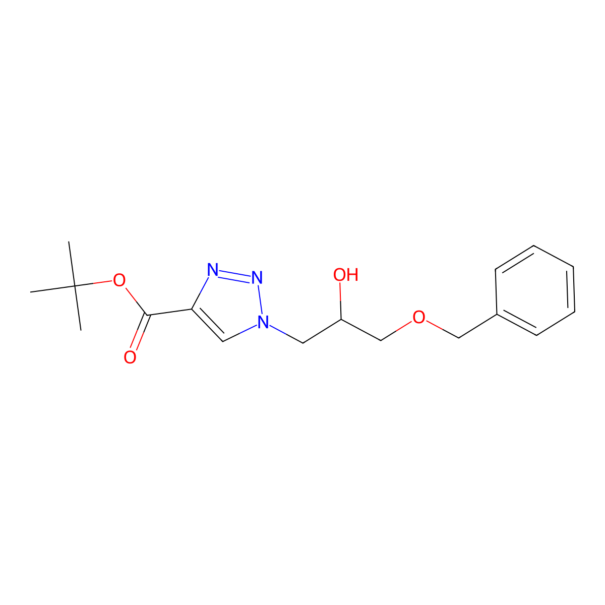 tert-butyl 1-(3-(benzyloxy)-2-hydroxypropyl)-1H-1,2,3-triazole-4-carboxylate molecular structure, CAS 1851932-54-1