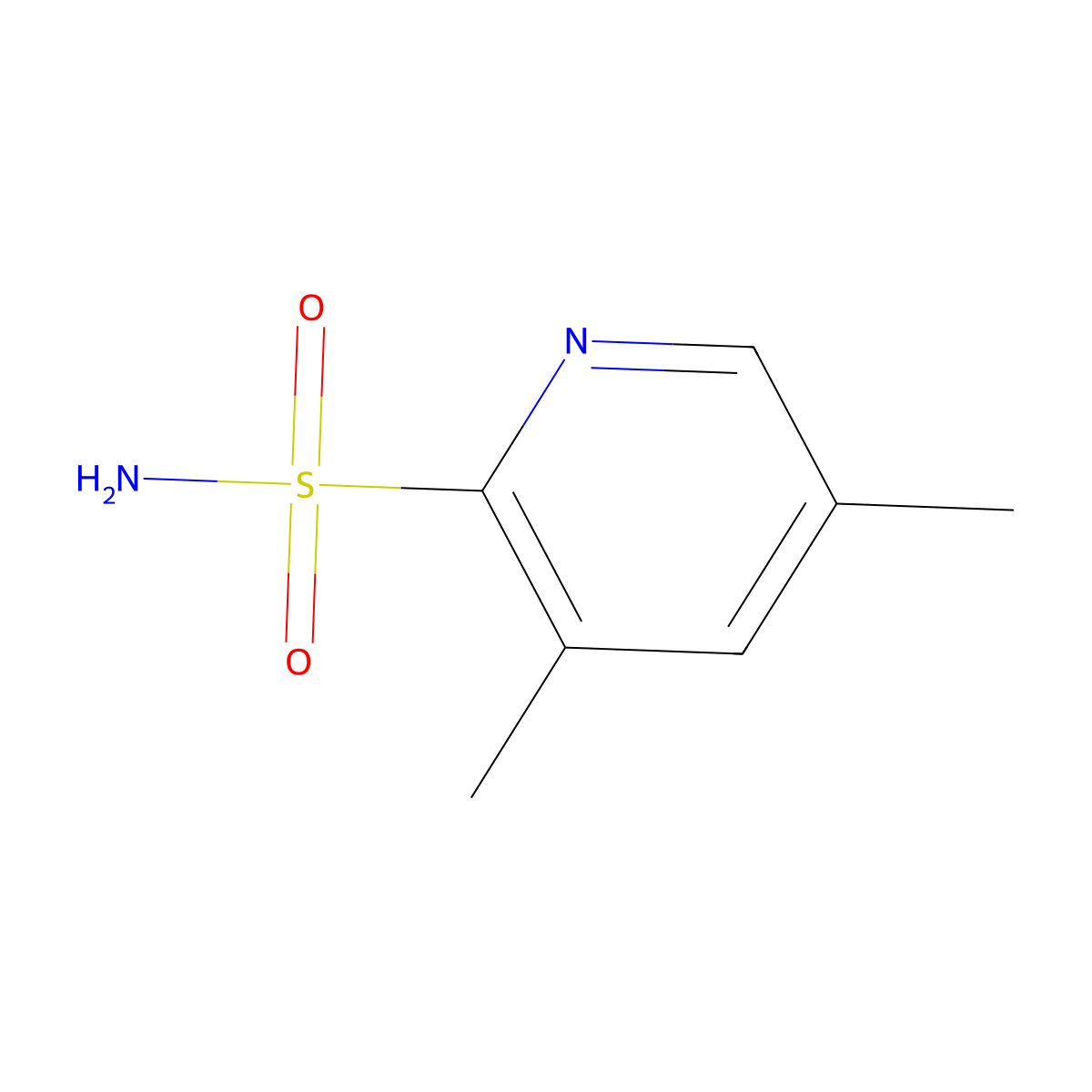 3,5-Dimethylpyridine-2-sulfonamide molecular structure, CAS 1851943-55-9