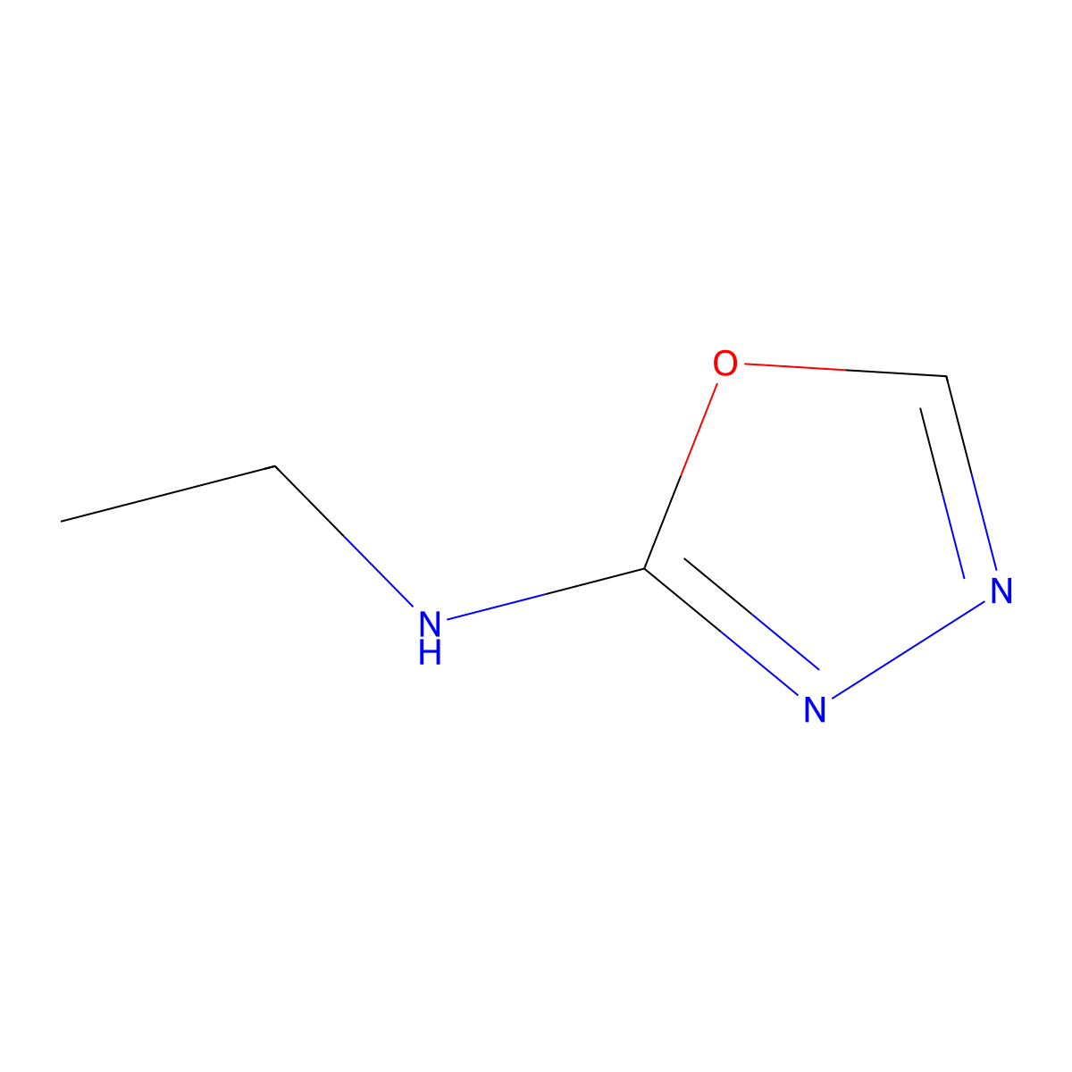 N-ethyl-1,3,4-oxadiazol-2-amine molecular structure, CAS 1851947-09-5